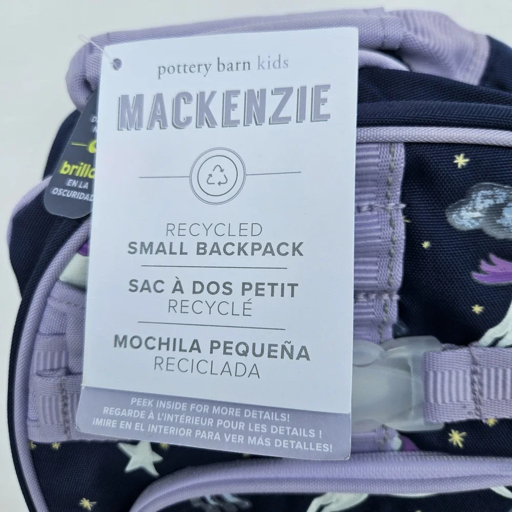 Pottery Barn Kids Mackenzie Unicorn Small Backpack w/Matching Lunch Bag NEW!
